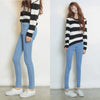 Plus Size High Waist Stretch Washed Jeans Woman Denim Pants Befree Trousers For Women Pencil Skinny Jeans Light Blue Gray Black