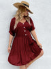 Plus Size Loose Midi Dress Women's Short Sleeve Buttons 4XL 2023 Summer Elegant Ladies Beach Dresses Large Size Casual Clothing