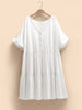 Plus Size Loose Midi Dress Women's Short Sleeve Buttons 4XL 2023 Summer Elegant Ladies Beach Dresses Large Size Casual Clothing