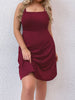 Plus Size Mini Dress Women's Tank A Line Wine Red 4XL Sleeveless Oversized 2023 Summer Sexy Casual Party Curvy Dresses