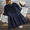 Plus Size New Women Short Sleeve Buttons Down Ruffles Shirt Casual Loose Party Work Cotton Linen Top Summer Blouse Blusas