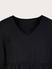 Plus Size Peplum Black Blouse Women 2023 Autumn Large Size Half Sleeve V Neck Clothing Casual Cotton Tops Solid Loose T Shirts