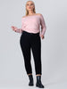 Plus Size Pink Cropped Tops Autumn Winter 2023 Women Large Y2k 4XL Long Sleeve Blouses Streetwear Casual Oversize Ladies T Shirt