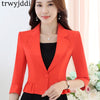 Plus Size Ruffled Suit Jacket New Spring Summer Fashion Single Buckle Slim Professional Ladies Women Blazer Short Workwear hl467