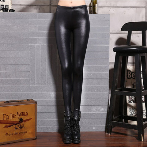 Plus Size S-5XL Faux Leather Sexy Women Leggings Skinny Slim Leggings Calzas Mujer PU Leather Winter Thin Stretchy Legging