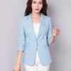 Plus Size S-5XL White  Lapel Blazer 3/4 Sleeve Workwear Spring Blue Blazer Jackets Casual Black  Blazer Outwear Overcoat W204