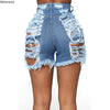Plus Size S-5XL Women Summer High Waist Zipper Fly Hollow Out Sexy Hole Denim Shorts Casual Tassel Hem Short Jeans