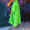 Plus Size Shirt Dress Women 2023 Spring Summer Long Sleeve Solid Green Loose Single Breasted Irregular Long Dresses Sundress