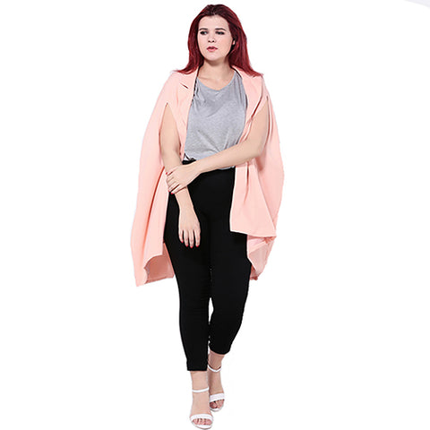 Plus Size Solid Champagne Split Sleeve Longline Blazer Women None Breasted Coat Loose Cloak Blazer Cape Coat 3XL 6XL
