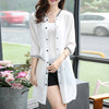 Plus Size Summer Autumn Kimono Long Sleeve Breathable Chiffon Blouse Women Baseball Jackets Lace-up Shirts Top Cardigan
