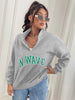 Plus Size Sweatshirts Women Large Size 4xl  2023 Autumn Loose Zipper Printing Sporty Pullovers Curvy Grey Oversized Clothing