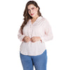 Plus Size Women Blouse Spring Autumn 2022 Long-sleeved V-neck Chiffon Shirt 5XL 6XL Pink Purple Green Shirts ZPZ843