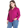 Plus Size Women Blouse Spring Autumn 2022 Long-sleeved V-neck Chiffon Shirt 5XL 6XL Pink Purple Green Shirts ZPZ843