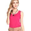 Plus Size Women Candy Color T Shirts Casual Chiffon Sleeveless Shirt Blusas Blusa Feminina Vest Tank Tops S-XXXL Multicolors