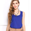 Plus Size Women Candy Color T Shirts Casual Chiffon Sleeveless Shirt Blusas Blusa Feminina Vest Tank Tops S-XXXL Multicolors