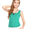Plus Size Women Candy Color T Shirts Casual Chiffon Sleeveless Shirt Blusas Blusa Feminina Vest Tank Tops S-XXXL Multicolors