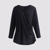 Plus Size Women Clothing 2023 Autumn Winter Loose Fit Long Sleeve T Shirt Solid Black Large Big Tops V Neck Casual Blouse 4XL