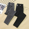Plus Size Women Denim Pants Spring High Waist Slim Jeans Gray And Black Streetwear Female Stretch Pencil Jeans M-4XL