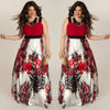 Plus Size Women Summer Boho Floral Long Dreess Sexy Sleeveless V Neck Holiday Beach Style Casual Long Dress Sundress L-3XL