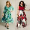 Plus Size Women Summer Boho Floral Long Dreess Sexy Sleeveless V Neck Holiday Beach Style Casual Long Dress Sundress L-3XL