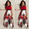 Plus Size Women Summer Boho Floral Long Dreess Sexy Sleeveless V Neck Holiday Beach Style Casual Long Dress Sundress L-3XL