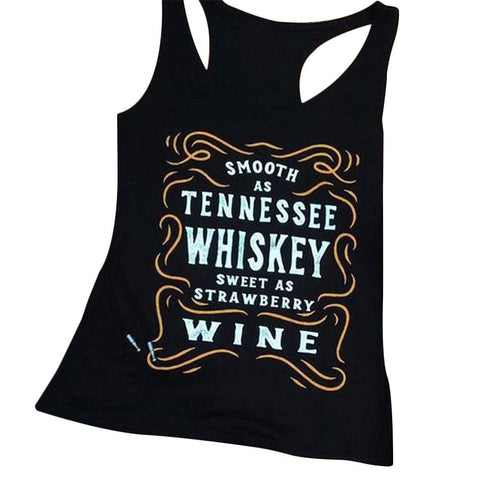Plus Size Women Tank Tops Summer Sleeveless Smooth As Tennessee Whiskey O Neck Casual Tee Ladies Female 3XL Oversize Top Tank