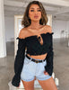Plus Size Women Top Sexy Off Shoulder Crop Tops Floral Hollow Long Sleeve Blouses V Neck Shirts Casual Lace Bandage Tops New