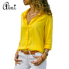Plus Size Women Tops and Blouses 2022 Autumn Elegant Long Sleeve Solid V-neck Chiffon Blouse Female Work Wear Shirts Blouse