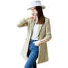 Plus Size Women's Blazer  Plaid Long Slim Ladies Coat 2022 Autumn and Winter Elegant Office Windbreaker Women