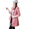 Plus Size Women's Blazer  Plaid Long Slim Ladies Coat 2022 Autumn and Winter Elegant Office Windbreaker Women