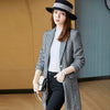 Plus Size Women's Blazer  Plaid Long Slim Ladies Coat 2022 Autumn and Winter Elegant Office Windbreaker Women