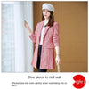 Plus Size Women's Blazer  Plaid Long Slim Ladies Coat 2022 Autumn and Winter Elegant Office Windbreaker Women
