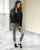 Plus Size Women's Long Sleeve PU Leather Jacket Motor Biker Punk Style Blazers Loose Warm Zipper Jacket 4XL