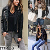 Plus Size Women's Long Sleeve PU Leather Jacket Motor Biker Punk Style Blazers Loose Warm Zipper Jacket 4XL