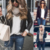 Plus Size Women's Long Sleeve PU Leather Jacket Motor Biker Punk Style Blazers Loose Warm Zipper Jacket 4XL