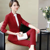 Plus Size Women's S-4XL High-quality Women's Suit Skirt 2-piece Business Wear Female Office Long Sleeve Jacket High Waist Skirt