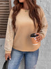 Plus Size Women's Sweater Winter 2023 Grey Lace Ladies Sweaters O Neck Long Sleeve Pullovers Loose Large Size Clothing