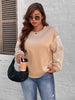 Plus Size Women's Sweater Winter 2023 Grey Lace Ladies Sweaters O Neck Long Sleeve Pullovers Loose Large Size Clothing