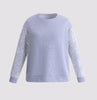 Plus Size Women's Sweater Winter 2023 Grey Lace Ladies Sweaters O Neck Long Sleeve Pullovers Loose Large Size Clothing