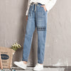 Plus Size XL-8XL Embroidered Jeans Denim Women Cropped Pants Embroidered Loose design Casual High Waist Harem Pants Dropship