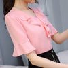 Plus Size XXL Women Summer Chiffon Blouse Half Ruffles Sleeve Shirt Ladies Tops Office Lady Blusas Femininas Camisas Mujer