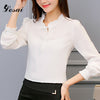 Plus Size XXL Women Tops Long Sleeve Blouses Casual Chiffon Blouse Spring Autumn Office Lady Work Wear Solid Color White Shirts