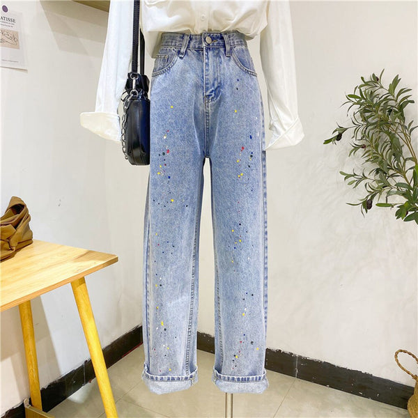 Plus size 5XL High Waist Women's Jeans 2022 Spring Streetwear Straight Long Pants Hip Hop Y2K Femme Denim Trouser