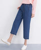 Plus size S - 5XL woman jeans summer 2022 new elastic waist wide leg pants ankle capris pants female denim trousers bule pockets