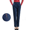 Plus size XL-5XL middle age women high waist jeans casual Slim large size straight denim pants s1286