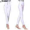 Plus size high waist skinny jeans woman denim pants femme slim for women summer casual black white pencil jeans plus size 2022