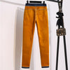 Plus velvet thick warm jeans women's plus size autumn and winter style side stripes retro high waist nine-point harem pants