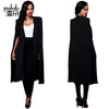Plus Size Cloak Sleeve Open Front Blazer Women Slim Fit Notched Coat Jacket Elegant Suits Blazers Office Work Outfits