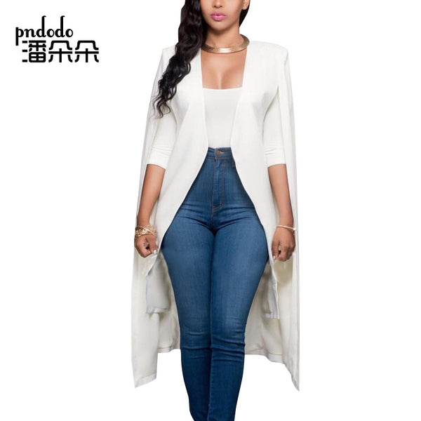 Plus Size Cloak Sleeve Open Front Blazer Women Slim Fit Notched Coat Jacket Elegant Suits Blazers Office Work Outfits