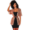 Summer Short Sleeve Sequin Blazer Women Sexy Clubwear Elegant Ladies Blazer Feminino Gold Glitter Cardigan Jacket Coat